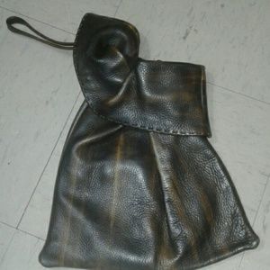 Vintage leather wristlet